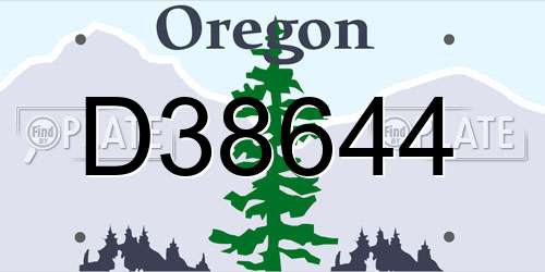 D38644 Oregon License Plate