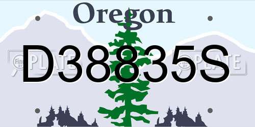 D38835S Oregon License Plate