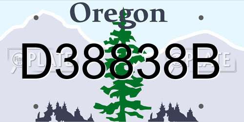 D38838B Oregon License Plate