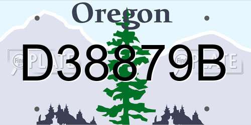 D38879B Oregon License Plate
