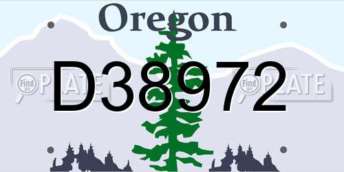 D38972 Oregon License Plate
