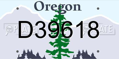 D39618 Oregon License Plate