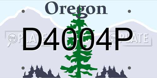 D4004P Oregon License Plate