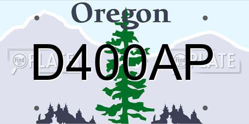 D400AP Oregon License Plate