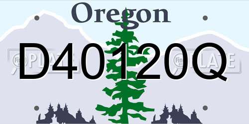 D40120Q Oregon License Plate