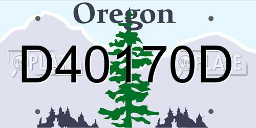 D40170D Oregon License Plate