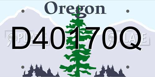 D40170Q Oregon License Plate