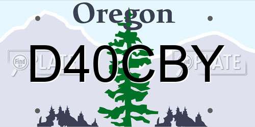 D40CBY Oregon License Plate