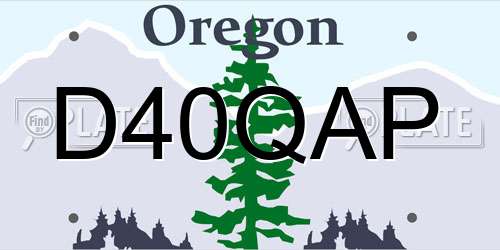 D40QAP Oregon License Plate