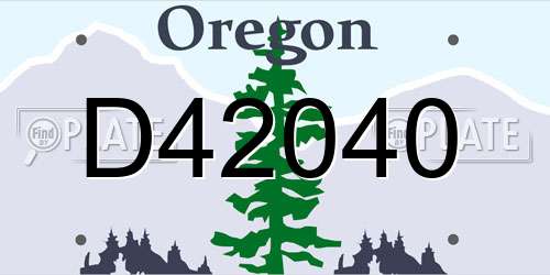 D42040 Oregon License Plate