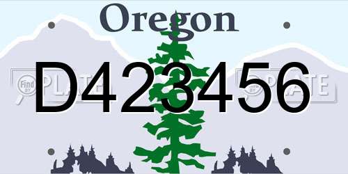 D423456 Oregon License Plate