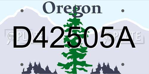 D42505A Oregon License Plate