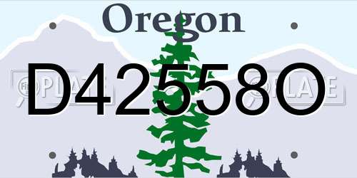 D42558O Oregon License Plate