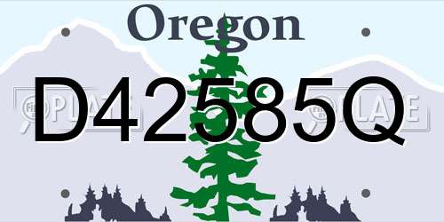 D42585Q Oregon License Plate