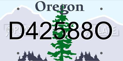 D42588O Oregon License Plate