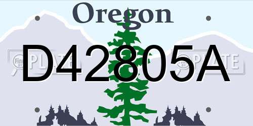 D42805A Oregon License Plate