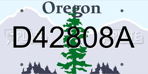 D42808A Oregon License Plate