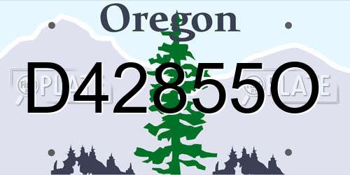 D42855O Oregon License Plate