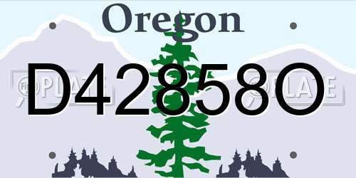 D42858O Oregon License Plate