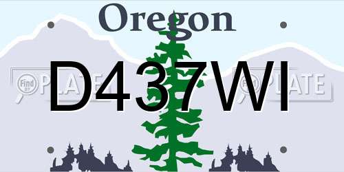 D437WI Oregon License Plate