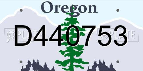 D440753 Oregon License Plate