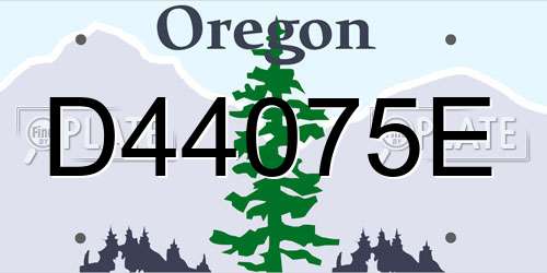 D44075E Oregon License Plate