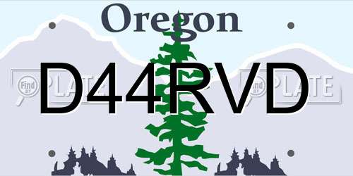 D44RVD Oregon License Plate