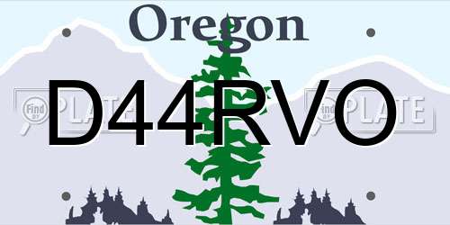 D44RVO Oregon License Plate