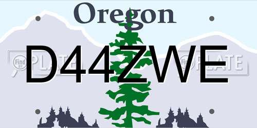 D44ZWE Oregon License Plate