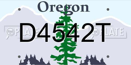 D4542T Oregon License Plate