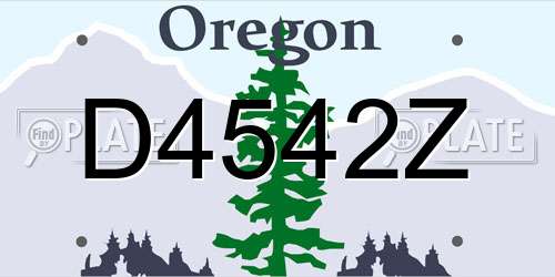 D4542Z Oregon License Plate