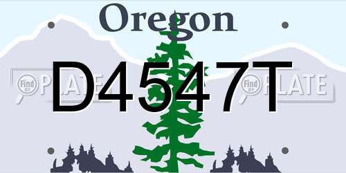 D4547T Oregon License Plate