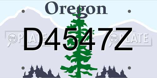 D4547Z Oregon License Plate