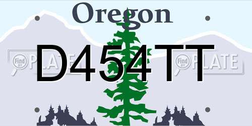 D454TT Oregon License Plate