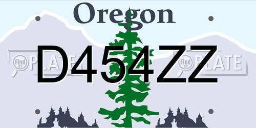 D454ZZ Oregon License Plate