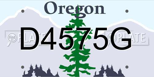 D4575G Oregon License Plate