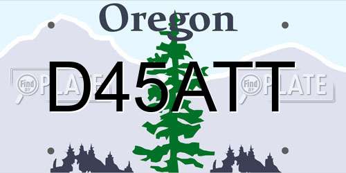 D45ATT Oregon License Plate