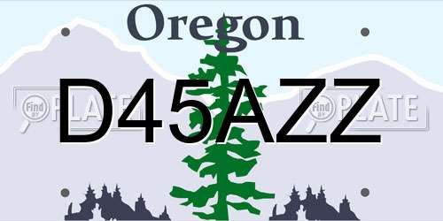 D45AZZ Oregon License Plate