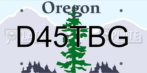 D45TBG Oregon License Plate