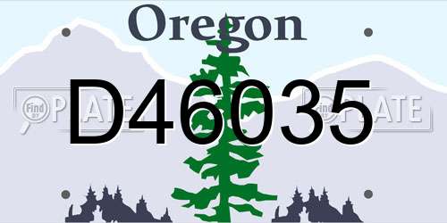 D46035 Oregon License Plate