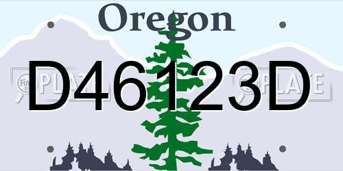 D46123D Oregon License Plate