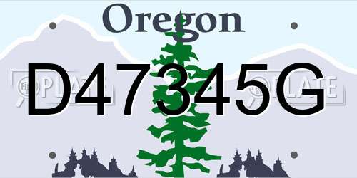 D47345G Oregon License Plate