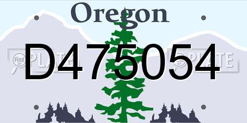 D475054 Oregon License Plate