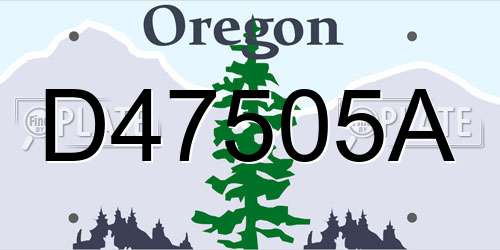 D47505A Oregon License Plate