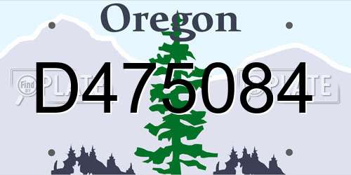 D475084 Oregon License Plate