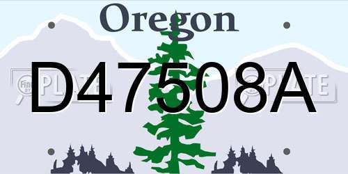 D47508A Oregon License Plate