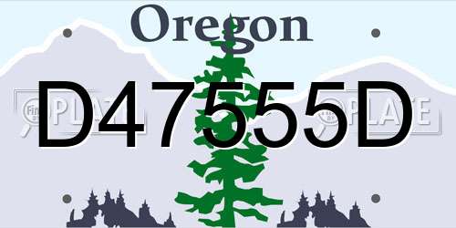 D47555D Oregon License Plate