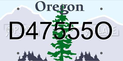 D47555O Oregon License Plate