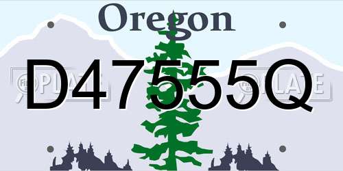 D47555Q Oregon License Plate
