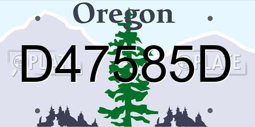 D47585D Oregon License Plate